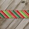 2 1/2" Wired Ribbon Christmas Red/Green/White Diagonal Stripes - 10 Yards